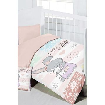 Maxstyle Ranforce Pink Rabbit Bebek Nevresim Takımı