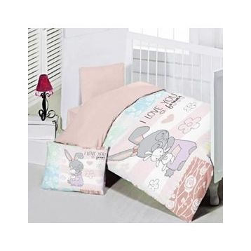 Maxstyle Ranforce Pink Rabbit Bebek Nevresim Takımı
