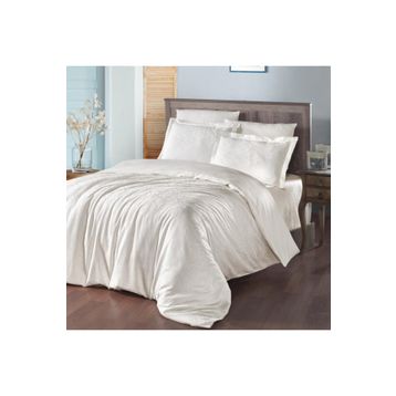 Maxstyle Soho Jakarlı Saten Krem Double Nevresim Takımı