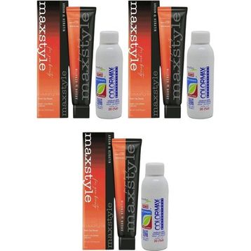 Maxstyle SPS625 Argan ve Keratin 2025/01 Siyah 3x60 ml Saç Boyası+3x90 ml Oksidan