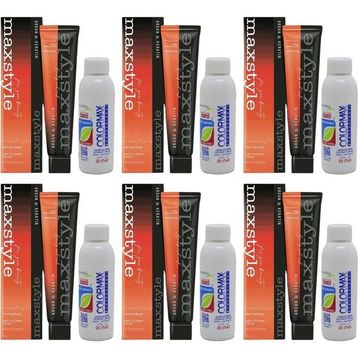 Maxstyle SPS628 Argan ve Keratin 2025/01 Siyah 6x60 ml Saç Boyası+6x90 ml Oksidan