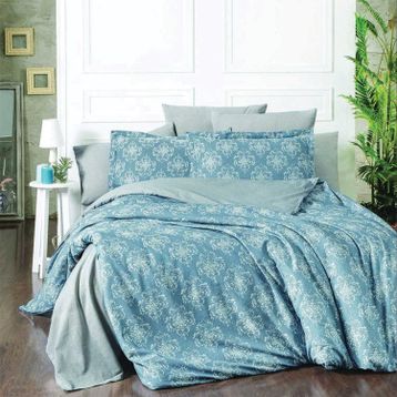 Maxstyle Vintage Lyocell Mavi Çift Kişilik Nevresim Takımı