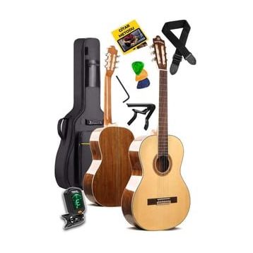 Maxword X45 Profesyonel Masif Ağaç 4/4 Yetişkin Seri Üst Segment Klasik Gitar Seti