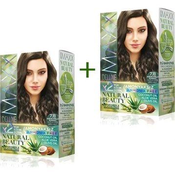 Maxx Deluxe 2 Paket Natural Beauty Amonyaksız 7 11 Yoğun Küllü Kumral Açık Kumral Saç Boyası