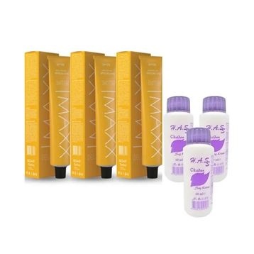 Maxx Deluxe 8.0 Açık Kumral 3x60 ml Tüp Saç Boyası + 3 Adet Oksidan