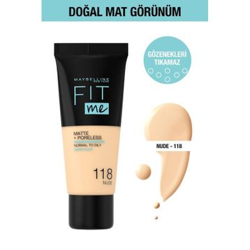 Maybelline Fit Me Matte Poreless No:118 Nude Fondöten