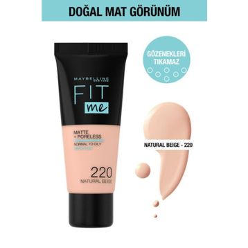Maybelline Fit Me Matte+Poreless 220 Natural Beige Fondöten