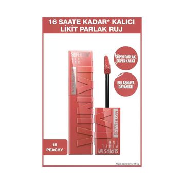 Maybelline Ink 15 Peachy Superstay Vinly Likit Ruj