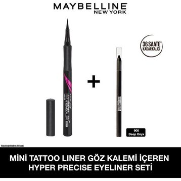 Maybelline Mini Jel Göz Kalemi + Hyper Precise All Day 701 Matte Onyx Eyeliner Seti