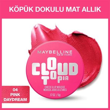 Maybelline New York Cloudtopia 04 Pink Daydream Köpük Dokulu Mat Allık