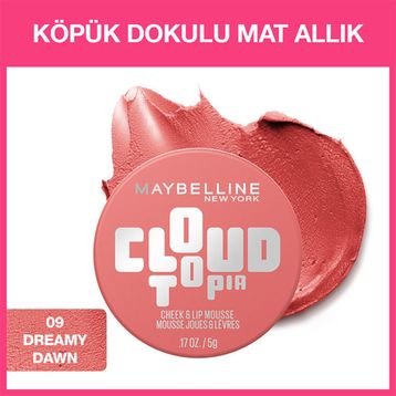 Maybelline New York Cloudtopia 09 Dreamy Dawn Köpük Dokulu Mat Allık
