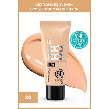Maybelline New York Fit Me 20 Nude Cilt Bakımı Etkili Nemlendirici SPF50 BB Krem