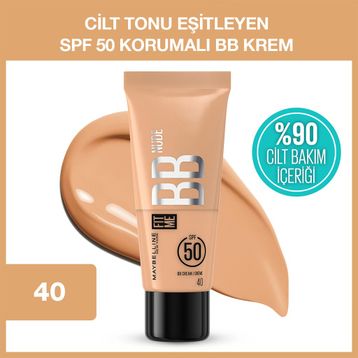 Maybelline New York Fit Me 40 Nude Cilt Bakımı Etkili Nemlendirici SPF50 BB Krem
