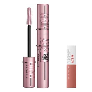 Maybelline New York Lash Sensational Sky High Maskara Mini Super Stay Matte Ink Likit Mat Ruj 65 Seductress Makyaj Seti