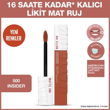 Maybelline New York Super Stay Matte Ink 500 Insider Likit Mat Ruj