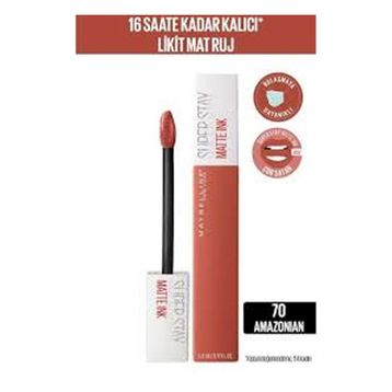 Maybelline New York Super Stay Matte Ink 70 Amazonian Likit Mat Ruj + Lifter Gloss 016 Rust Dudak Parlatıcısı