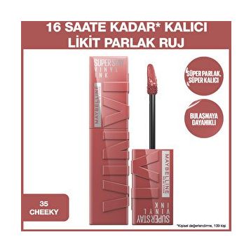 Maybelline New York Super Stay Vinyl Ink Uzun Süre 35 Cheeky Kalıcı Likit Parlak Ruj