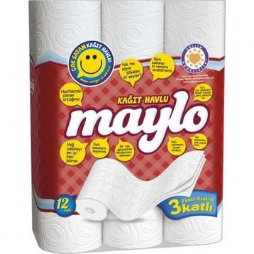 Maylo 3 Katlı Rulo 12'li Kağıt Havlu