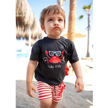 Mayoral 1026 Antrasit Baskılı Erkek Bebek T-shirt