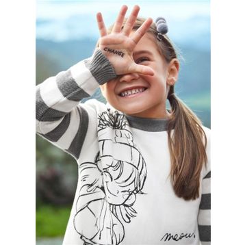 Mayoral 4977 Krem Desenli Kız Çocuk Elbise