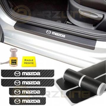Mazda 4 Adet Karbon Kapı Eşiği Sticker