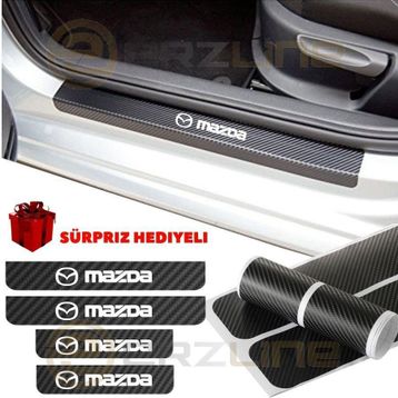 Mazda 4 Adet Karbon Kapı Eşiği Sticker