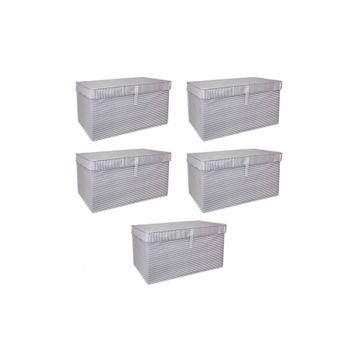 Mbois 40x30x70 cm 5 Adet Mega Plus Boy Çok Amaçlı Düzenleyici Kutu Organizer Cırt Cırtlı Hurç