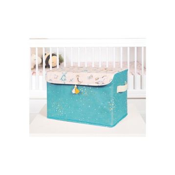 Mbois Baby 04232 Yeşil Maxi Boy Püsküllü Kapaklı Kutu Düzenleyici Çok Amaçlı Organizer Kutu