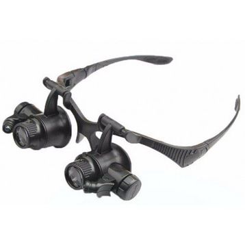 Mbois Gözlük Modeli 10x 15x 20x 25x Lens 2 Led Işıklı Büyüteç