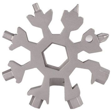 Mbois Hex Key 18 Fonksiyon Kardelen Çok Fonksiyonlu Paslanmaz Çelik Anahtar Alyan Takımı ve Anahtarlık Kar Tanesi Alyan Takımı