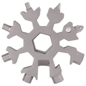 Mbois Hex Key 18 Fonksiyon Kardelen Çok Fonksiyonlu Paslanmaz Çelik Anahtar Alyan Takımı ve Anahtarlık Kar Tanesi Alyan Takımı