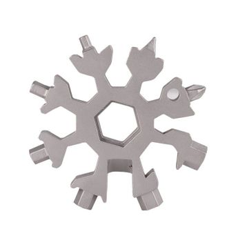 Mbois Hex Key 18 Fonksiyon Kardelen Çok Fonksiyonlu Paslanmaz Çelik Anahtar Alyan Takımı ve Anahtarlık Kar Tanesi Alyan Takımı