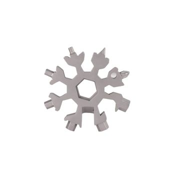 Mbois Hex Key 18 Fonksiyon Kardelen Çok Fonksiyonlu Paslanmaz Çelik Anahtar Alyan Takımı ve Anahtarlık Kar Tanesi Alyan Takımı