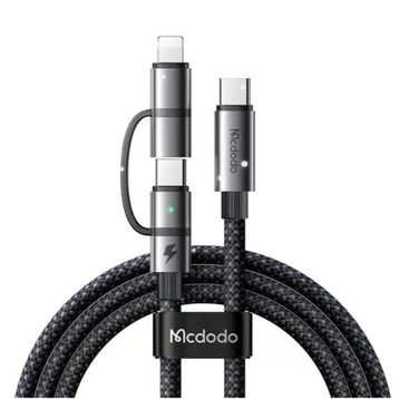Mcdodo CA-0450 Siyah Lightning PD 36W Type-C 100W Destekli 2'si Bir Arada Şarj Kablosu