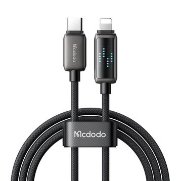 Mcdodo CA-2630 36W 1.2 mt Siyah USB-C to Lightning Şarj Hız Göstergeli Şarj ve Data Kablosu