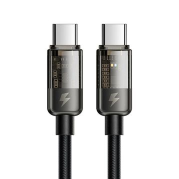 Mcdodo CA-2840 1.2 mt 100W Siyah Type-C to Type-C LED Işıklı Power Off Hızlı Data Şarj Kablosu