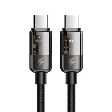 Mcdodo CA-2840 1.2 mt 100W Siyah Type-C to Type-C LED Işıklı Power Off Hızlı Data Şarj Kablosu