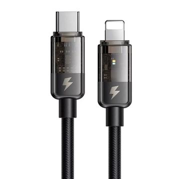 Mcdodo CA-3160 Siyah 36W 1.2 mt Type-C to Lightning Led Göstergeli Şarj ve Data Kablosu