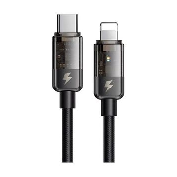 Mcdodo CA-3160 Siyah 36W 1.2 mt Type-C to Lightning Led Göstergeli Şarj ve Data Kablosu