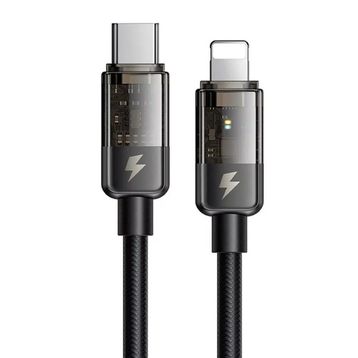 Mcdodo CA-3160 Siyah 36W 1.2 mt Type-C to Lightning Led Göstergeli Şarj ve Data Kablosu
