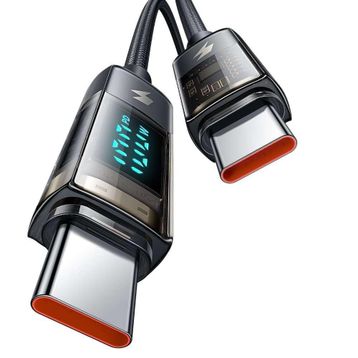Mcdodo CA-3610 Siyah 100W 1.2 mt Type-C to Type-C Dijital Ekranlı Power Off Hızlı Şarj ve Data Kablosu