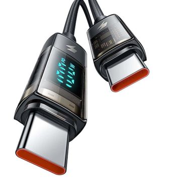 Mcdodo CA-3610 Siyah 100W 1.2 mt Type-C to Type-C Dijital Ekranlı Power Off Hızlı Şarj ve Data Kablosu