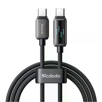 Mcdodo CA-4250 Siyah 1.2 mt 100W Type-C to Type-C Göstergeli Hızlı Şarj ve Data Kablosu