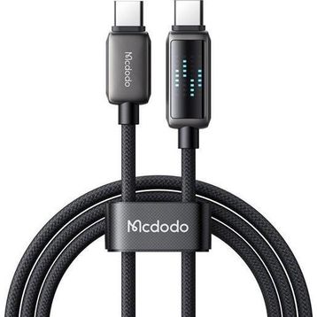 Mcdodo CA-4250 Siyah 1.2 mt 100W Type-C to Type-C Göstergeli Hızlı Şarj ve Data Kablosu