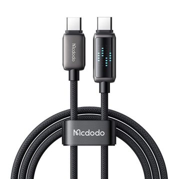 Mcdodo CA-4250 Siyah 1.2 mt 100W Type-C to Type-C Göstergeli Hızlı Şarj ve Data Kablosu