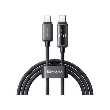 Mcdodo CA-4250 Siyah 1.2 mt 100W Type-C to Type-C Göstergeli Hızlı Şarj ve Data Kablosu