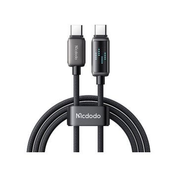 Mcdodo CA-4250 Siyah 1.2 mt 100W Type-C to Type-C Göstergeli Hızlı Şarj ve Data Kablosu