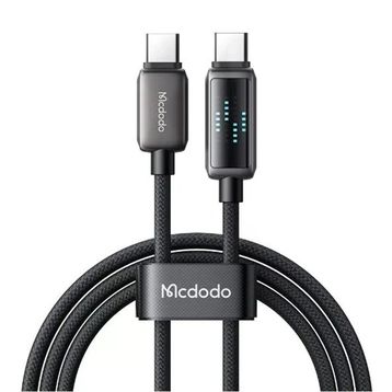 Mcdodo CA-4250 Siyah 1.2 mt 100W Type-C to Type-C Göstergeli Hızlı Şarj ve Data Kablosu
