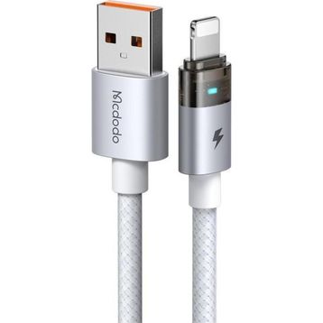 Mcdodo CA-6912 USB-A to Lightning Şarj Işığı Beyaz Şeffaf Kablo