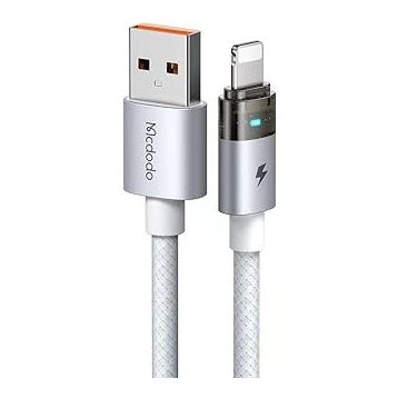 Mcdodo CA-6912 USB-A to Lightning Şarj Işığı Beyaz Şeffaf Kablo